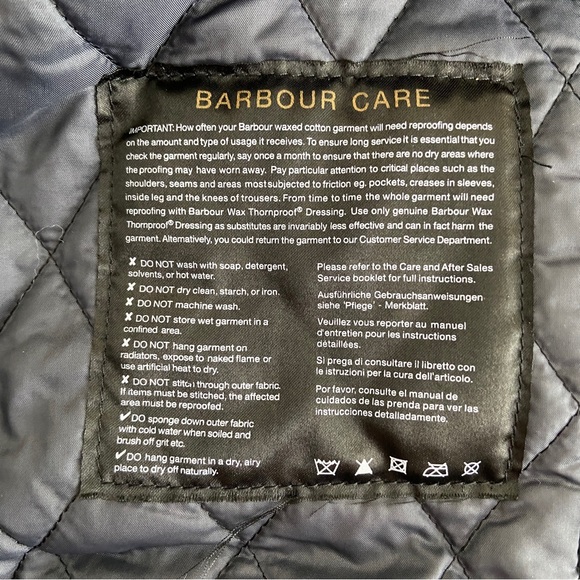 Barbour Waxed Jacket Black Women's Size 4 - Picture 5 of 6